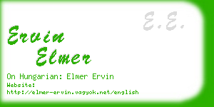 ervin elmer business card